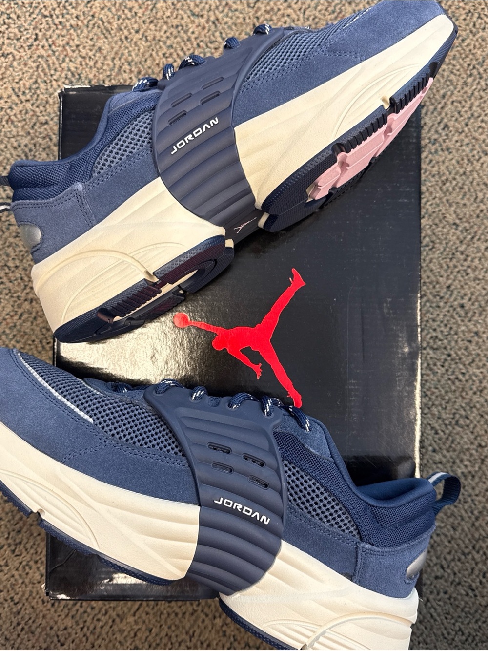Jordan Men’s Blue and Cream Athletic Sneakers